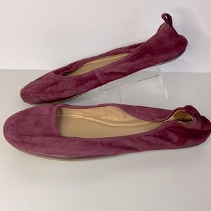 Talbots suede leather slip-on ballet flats burgundy woman’s 6M